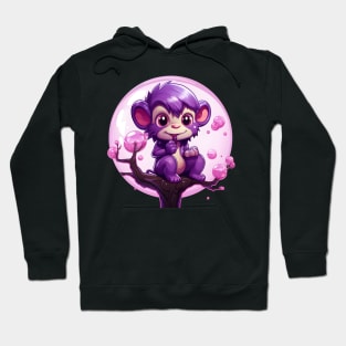 Purple Monkey in a Bubblegum Tree Hoodie